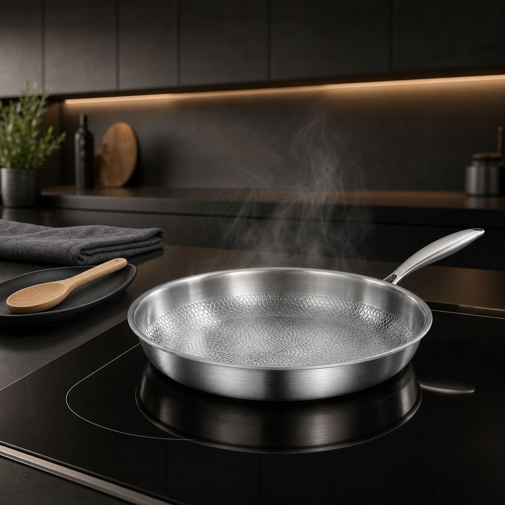 Uncoated non-stick frying pan