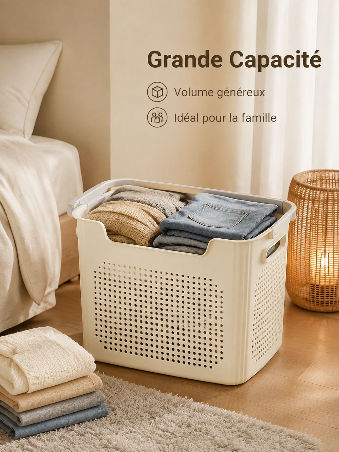 Grand panier à linge sale