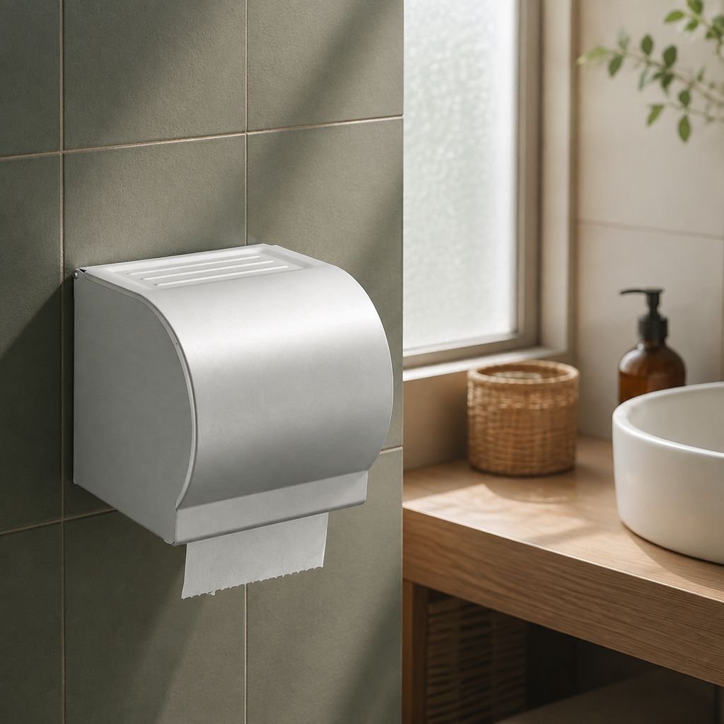 バスルーム収納に便利な多機能トイレットペーパーホルダー