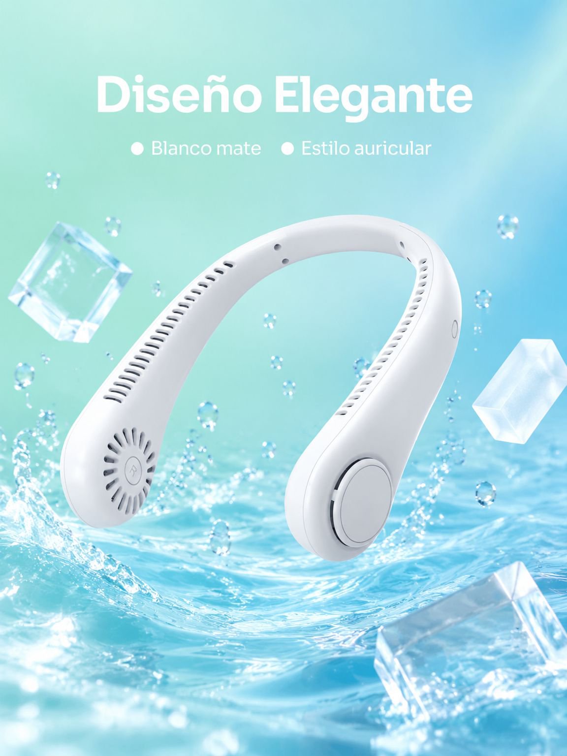 Nuevo ventilador de cuello, recargable por USB, pequeño portátil para exteriores, turbina de bajo ru