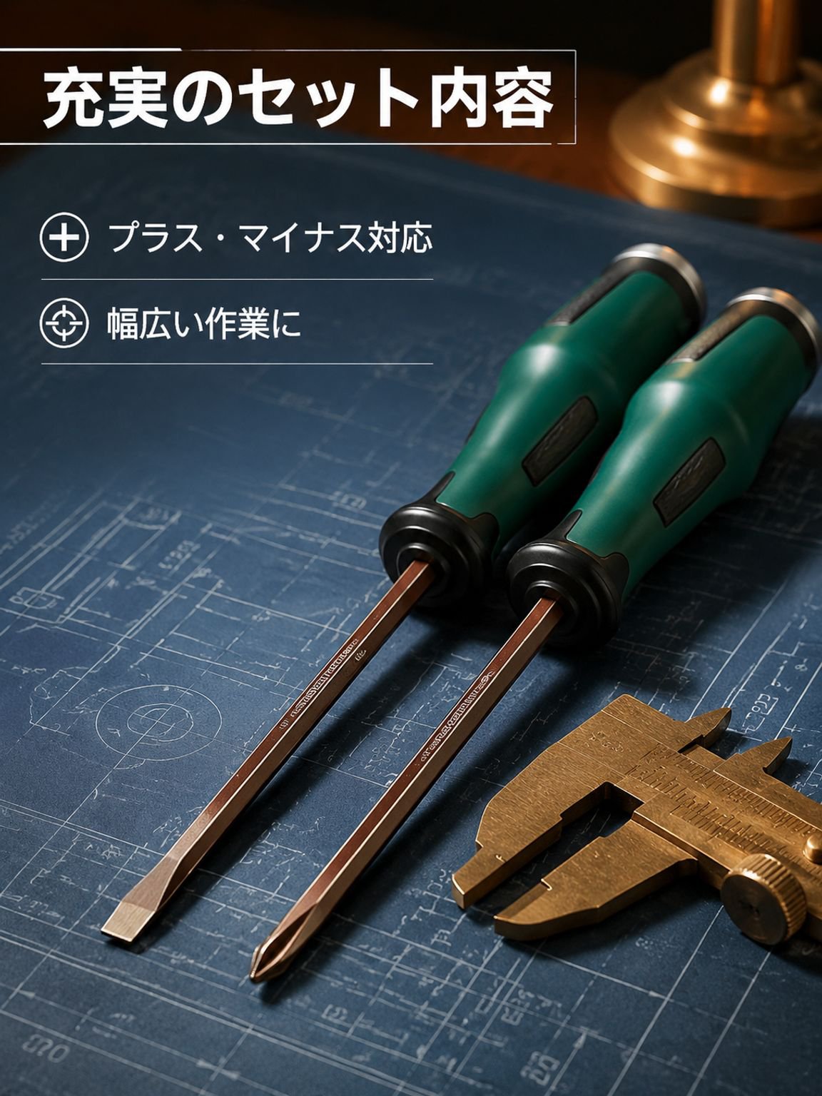 S2合金鋼ハンマー貫通型電気工事士用ドライバーセット、強力磁気、マイナス・プラス両用