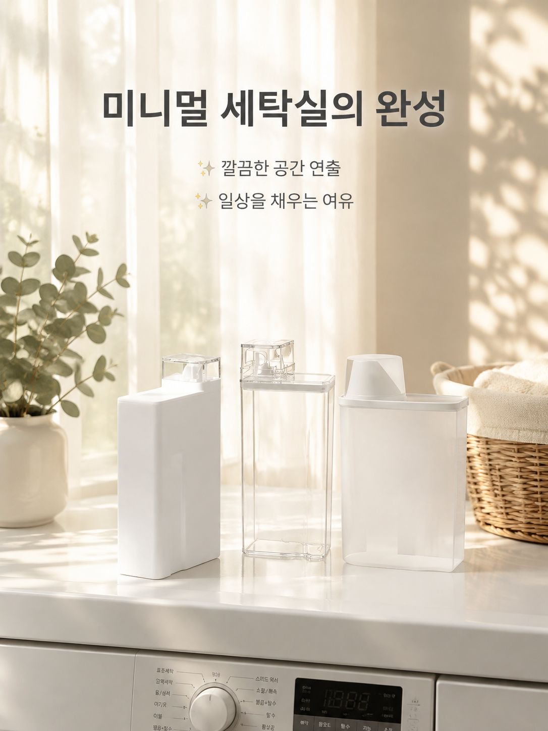 주방 싱크대 위 세제 병 활용