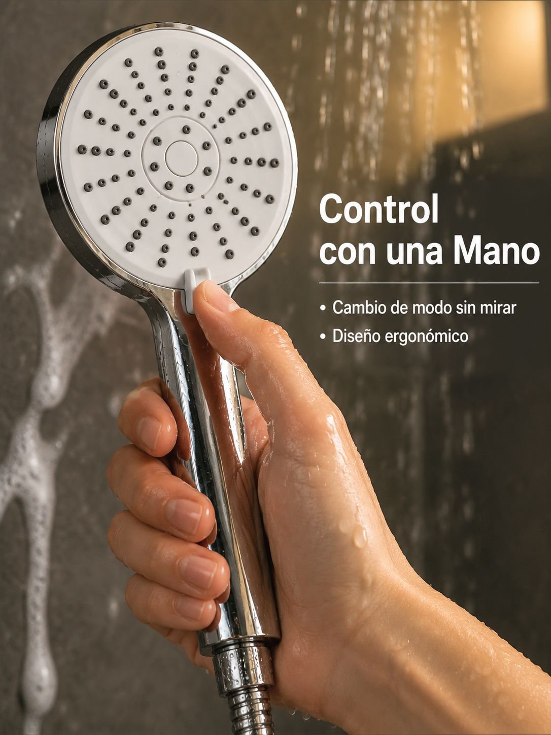 Panel grande diseñado para una cobertura de agua amplia en la ducha