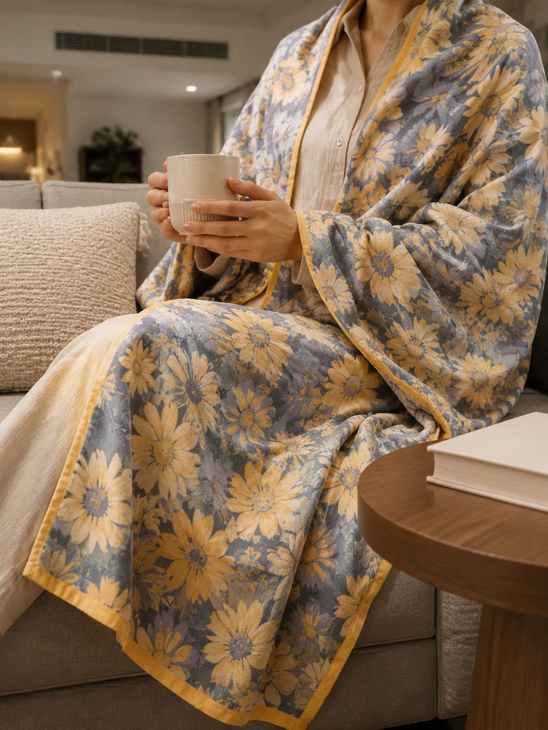 Class A pure cotton air conditioner blanket on a bed
