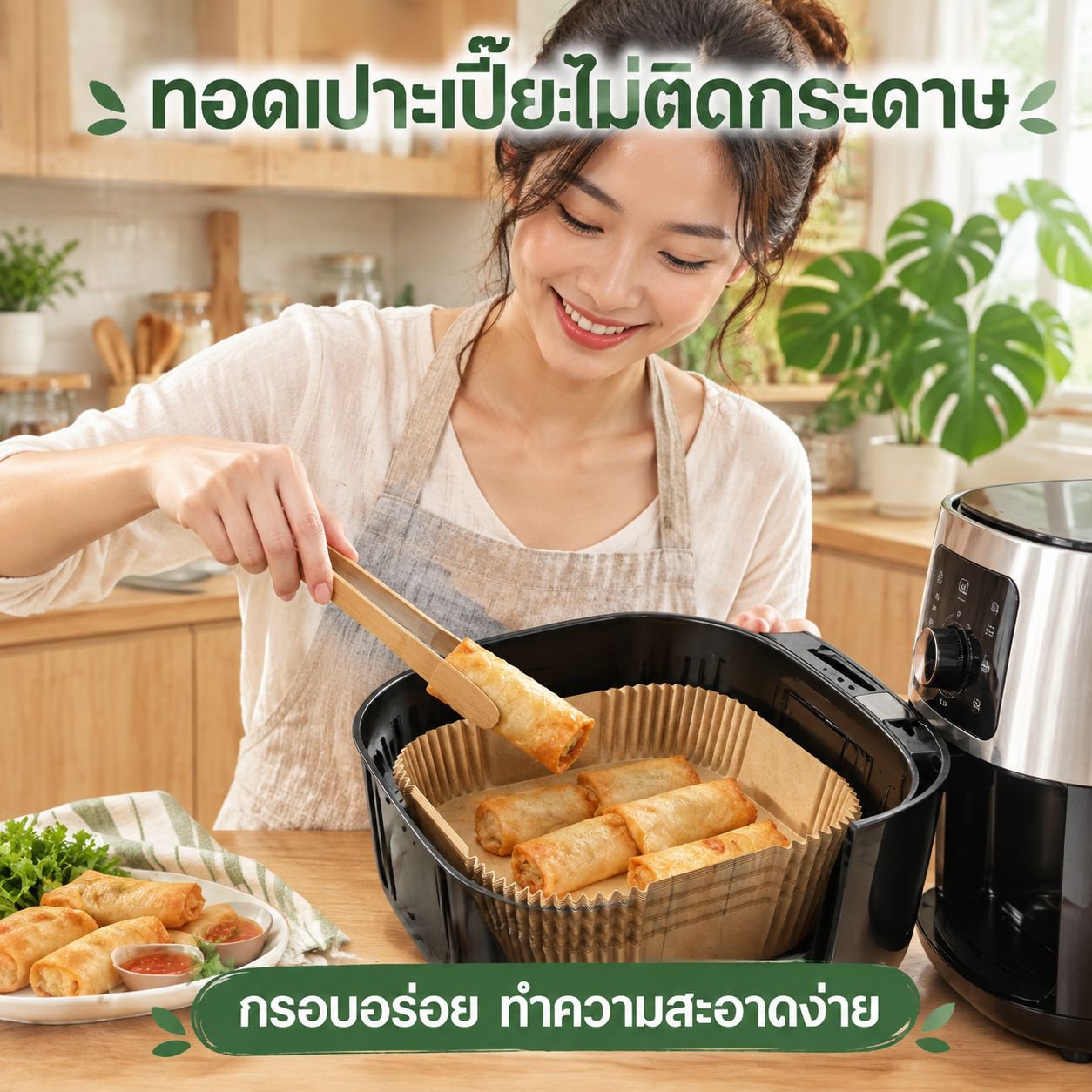 กระดาษรองอบกันน้ำมันทรงสี่เหลี่ยม