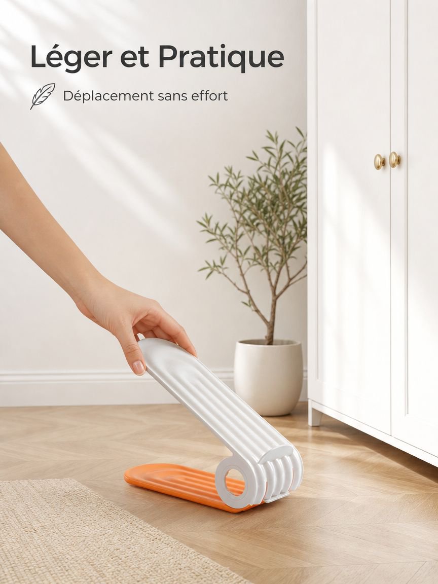 Étagère à chaussures double pliable, réglable et gain de place à plusieurs niveaux