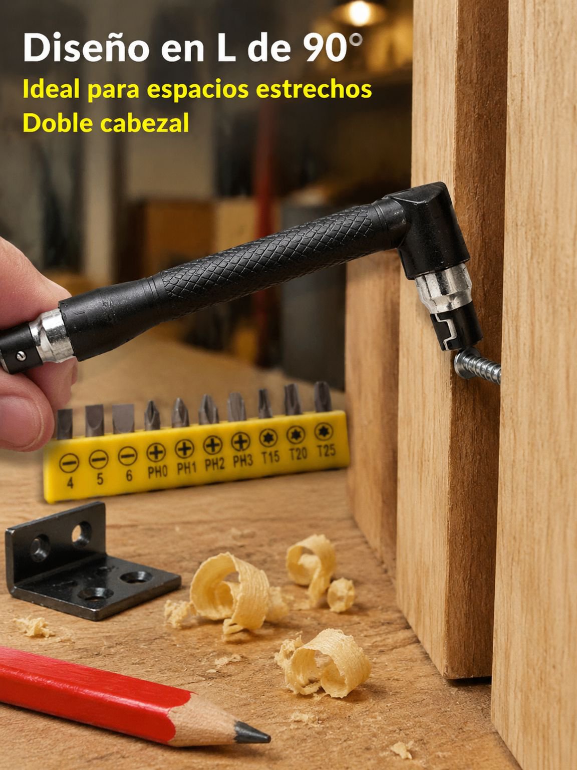 Destornillador doble cabeza mini con llave