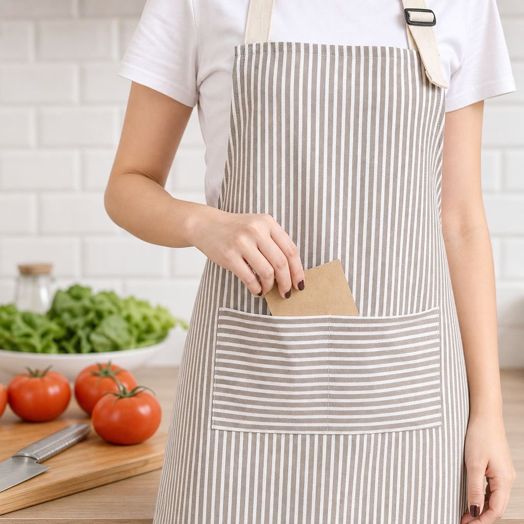 Adjustable Cotton and Linen Stripe Housework Apron Skirt Fashion Dirt-resistant