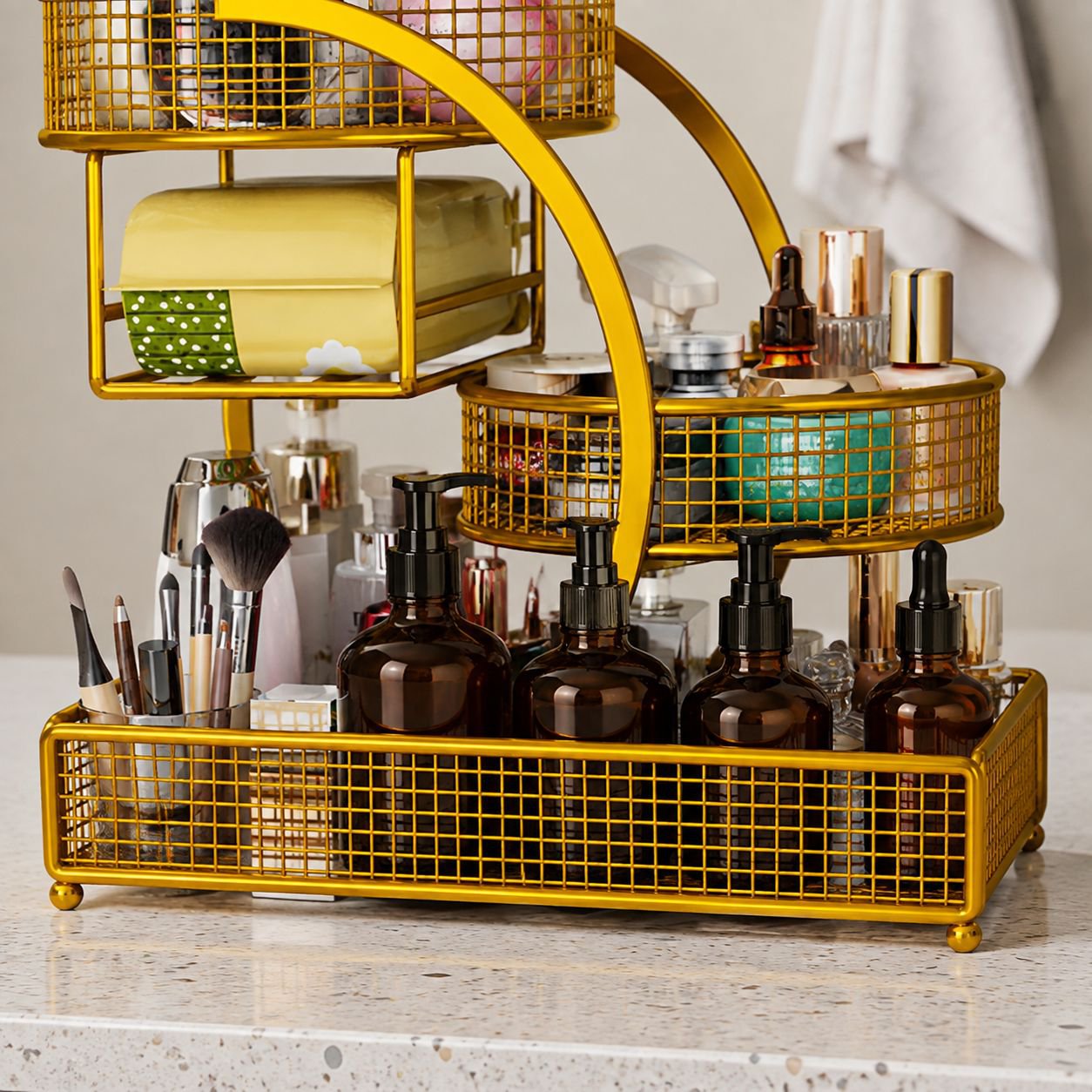 Makeup Storage Box with Multiple Compartments