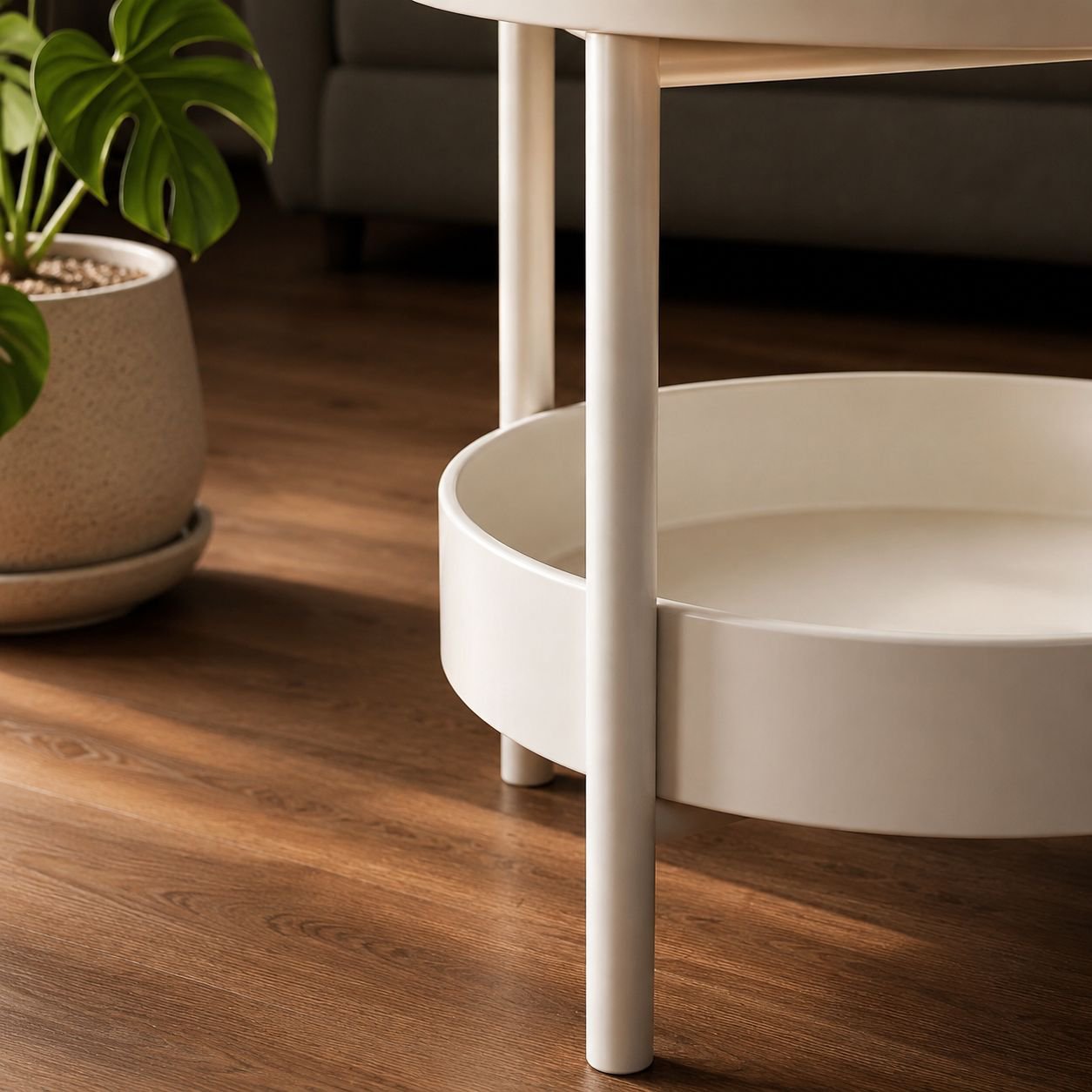 Functional Scandinavian side table with storage