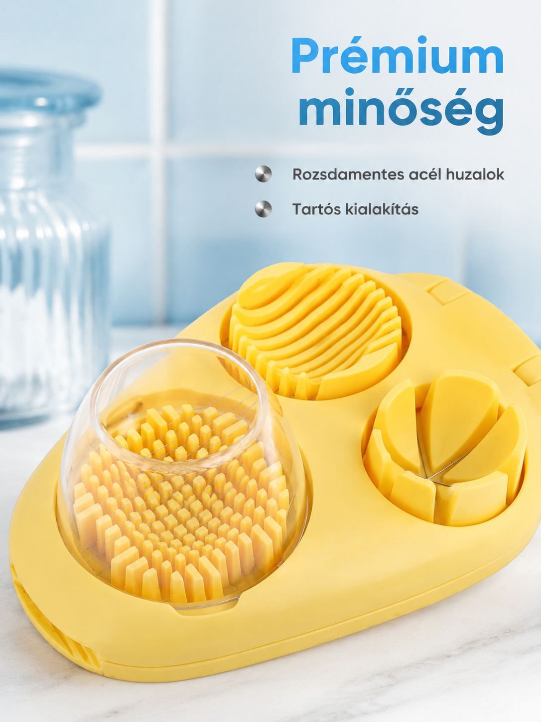 Kiváló minőségű 3 az 1-ben tojásvágó