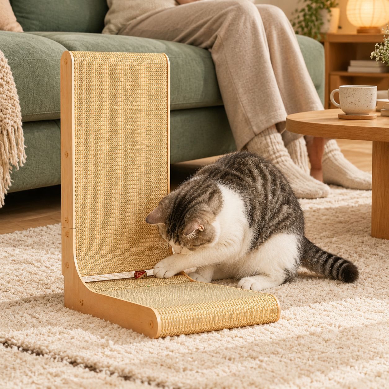 立ったまま使える自立型猫用爪とぎボード