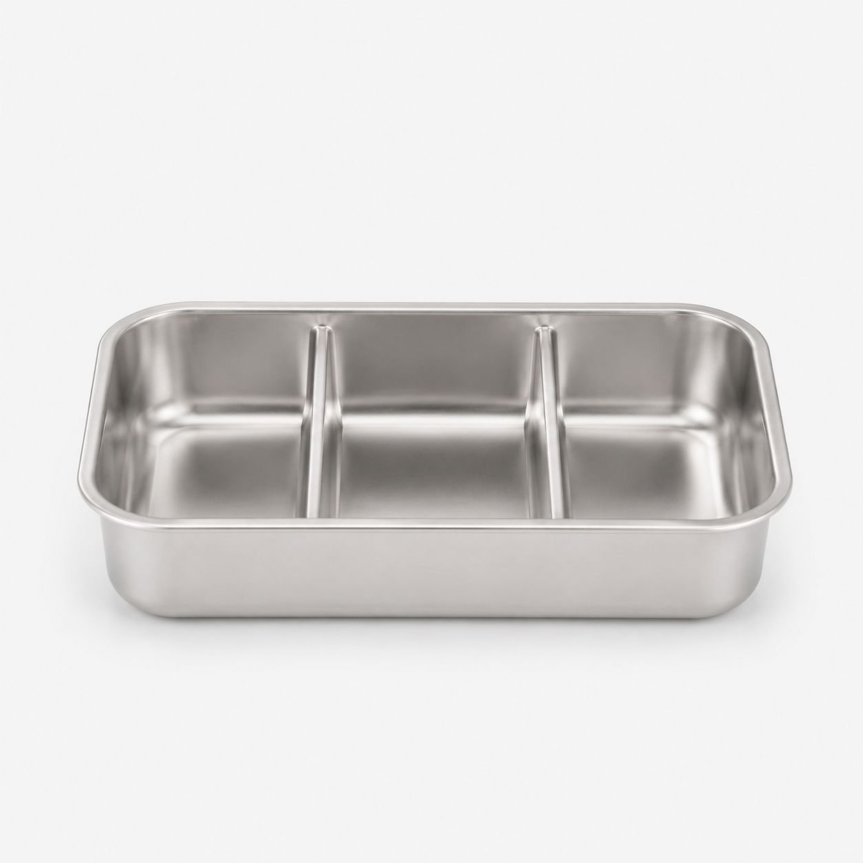 304 Edelstahl Mehrzweck-Tablett mit Trennwänden, geeignet zum Kochen und Servieren