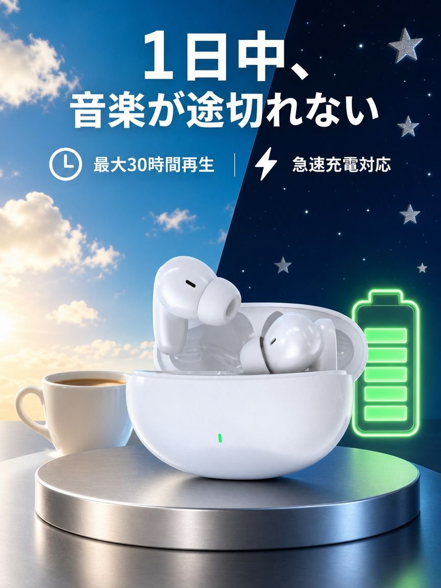 超長寿命スポーツ用ノイズキャンセルイヤホン