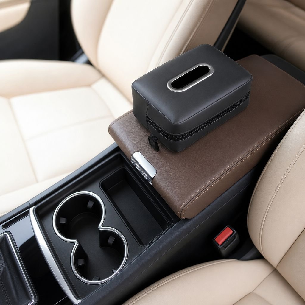 Accesorio de interior: caja de pañuelos de lujo para coche