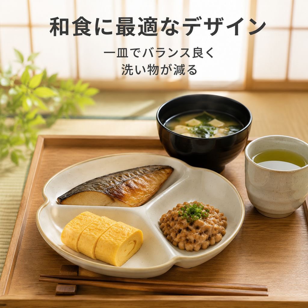 実用的な3仕切りセラミックディナープレート