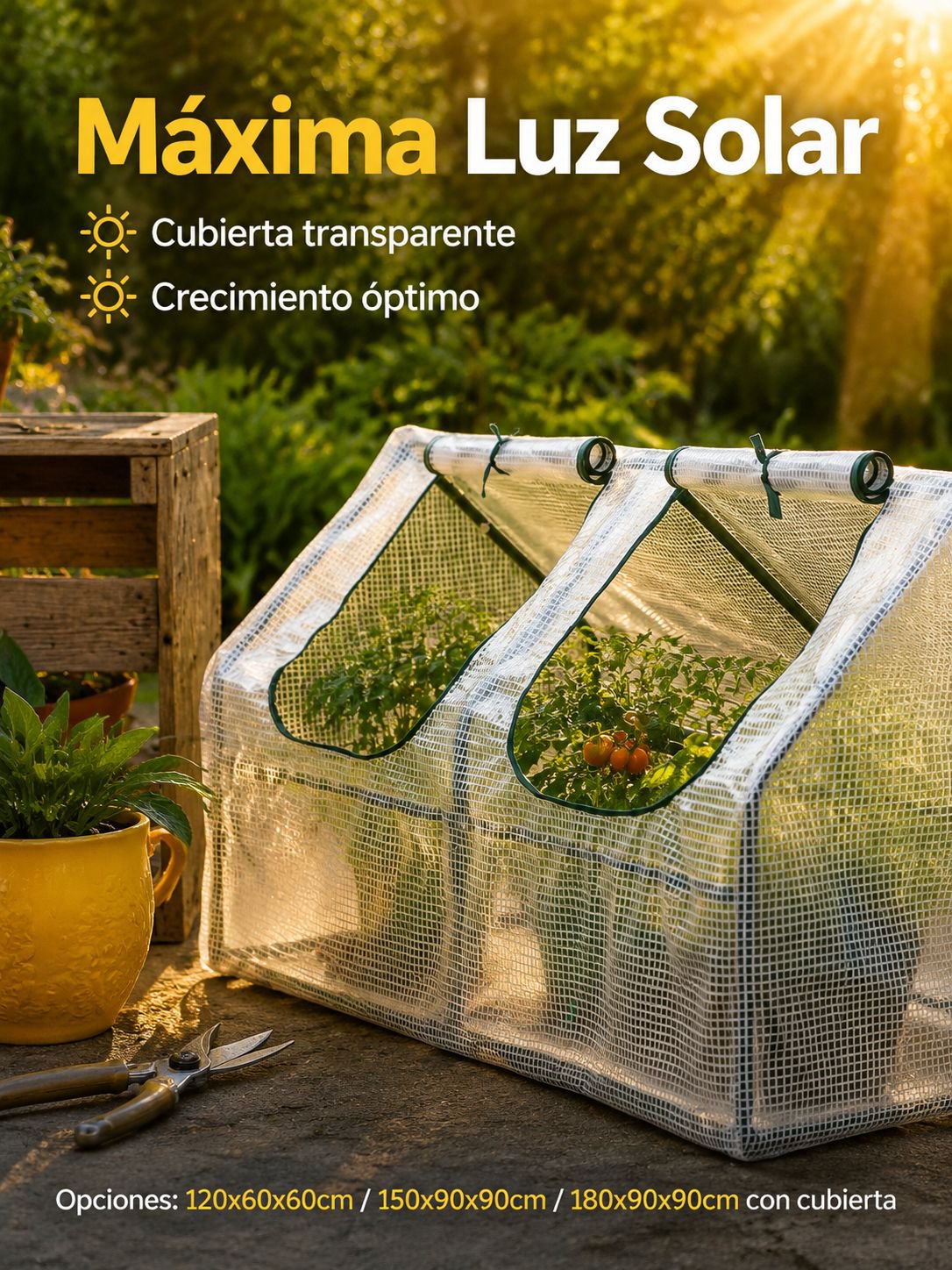Invernadero doméstico antifrío para balcón, patio y jardín