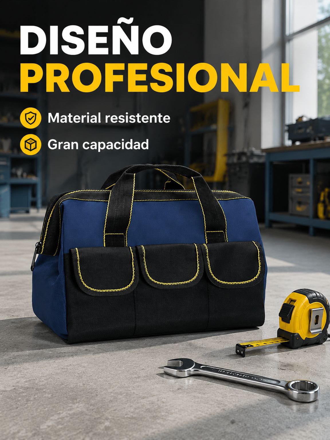 Bolsa de herramientas profesional portátil, tela Oxford reforzada, caja organizadora de hardware