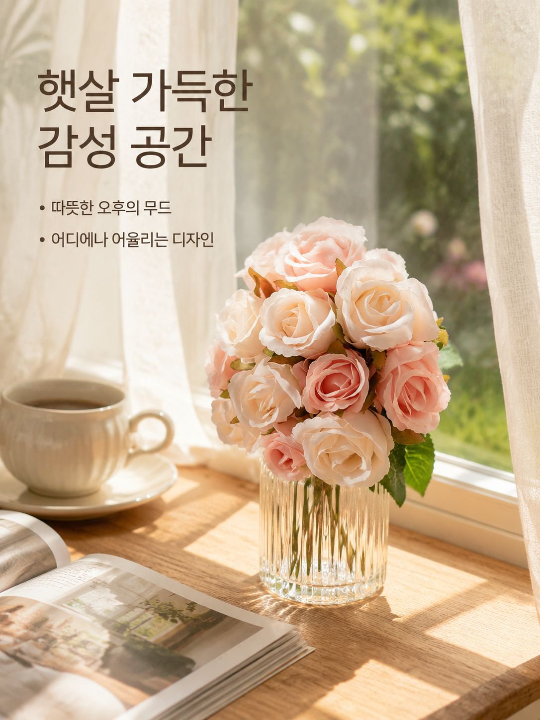 홈 장식용 미니 로즈 인조 부케