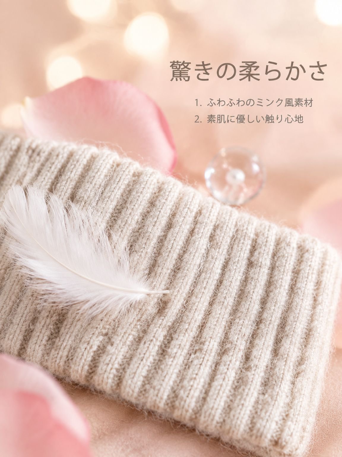 ニットの防寒ヘアバンド