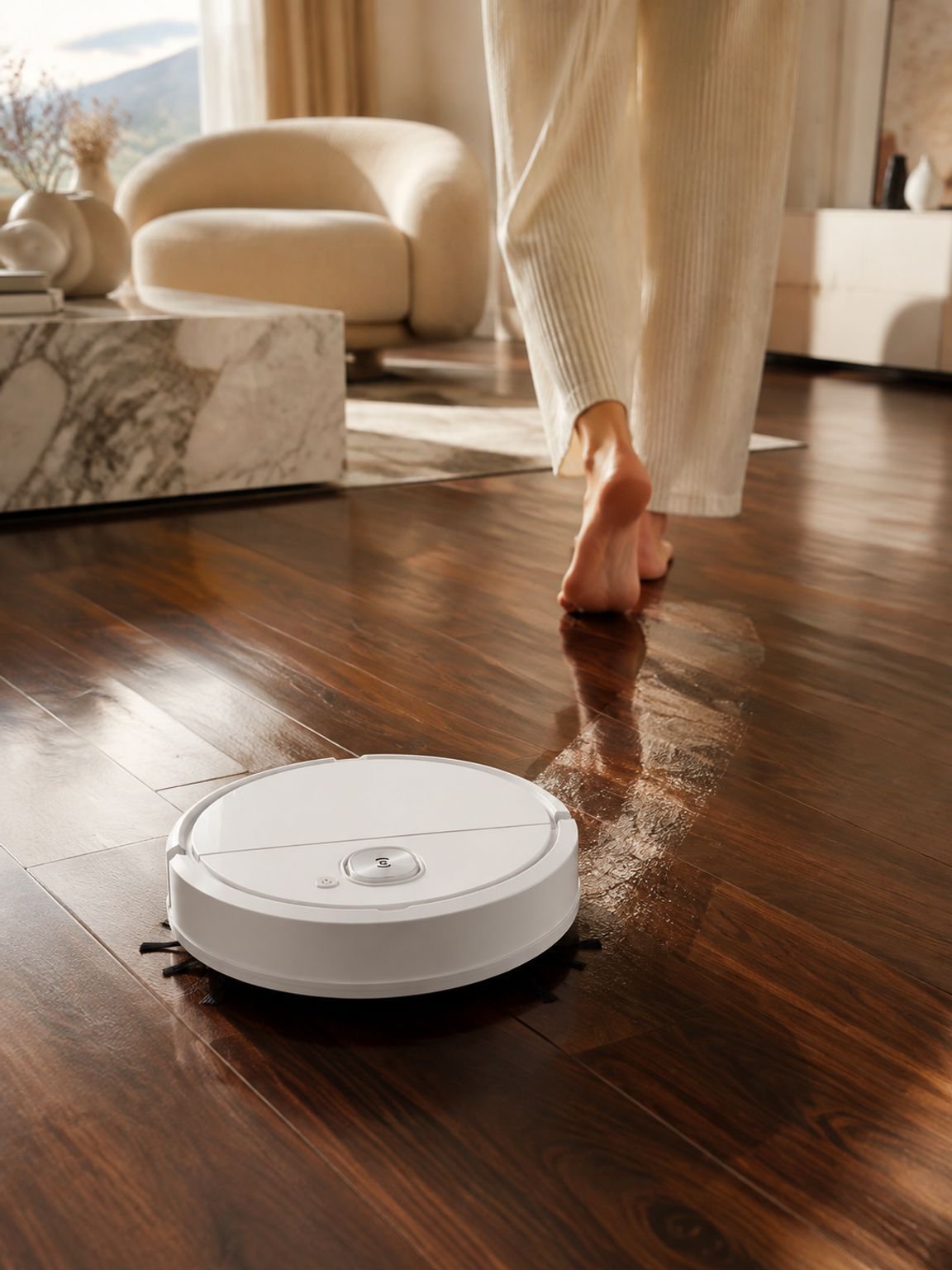 Automatischer Kehr-, Saug- und Wischroboter in einem