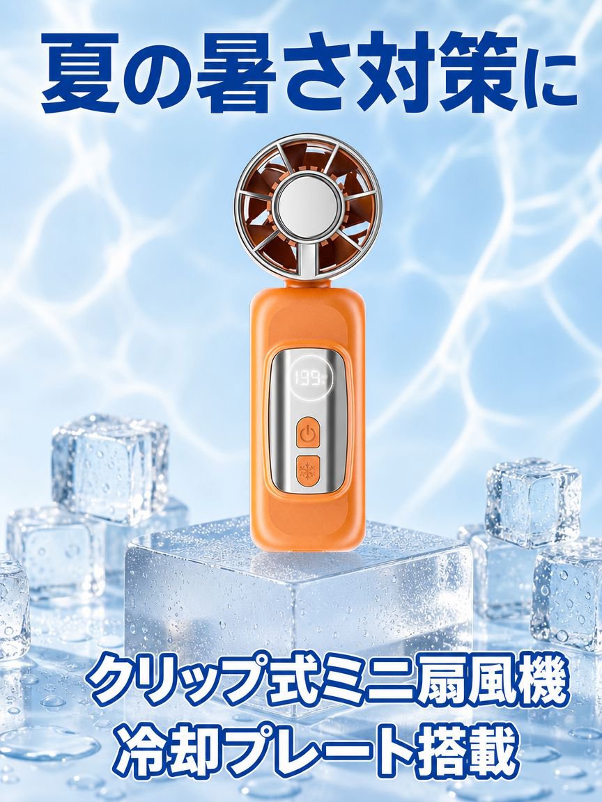 アウトドアスポーツ用半導体冷却クリップ式ミニファン