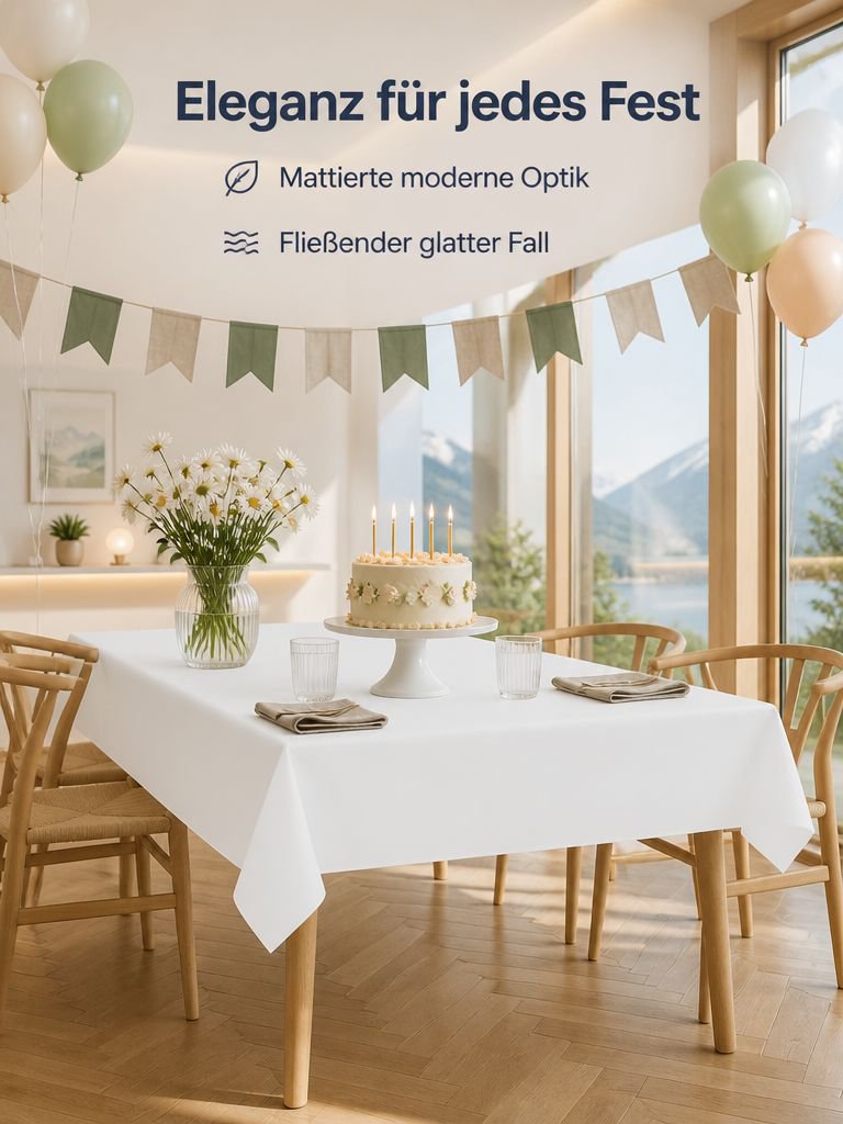 Rechteckige Einweg-Tischdecke für Geburtstag und Feier