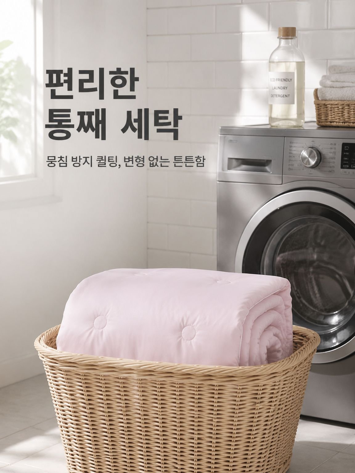 심플한 단색 이불 커버 세트