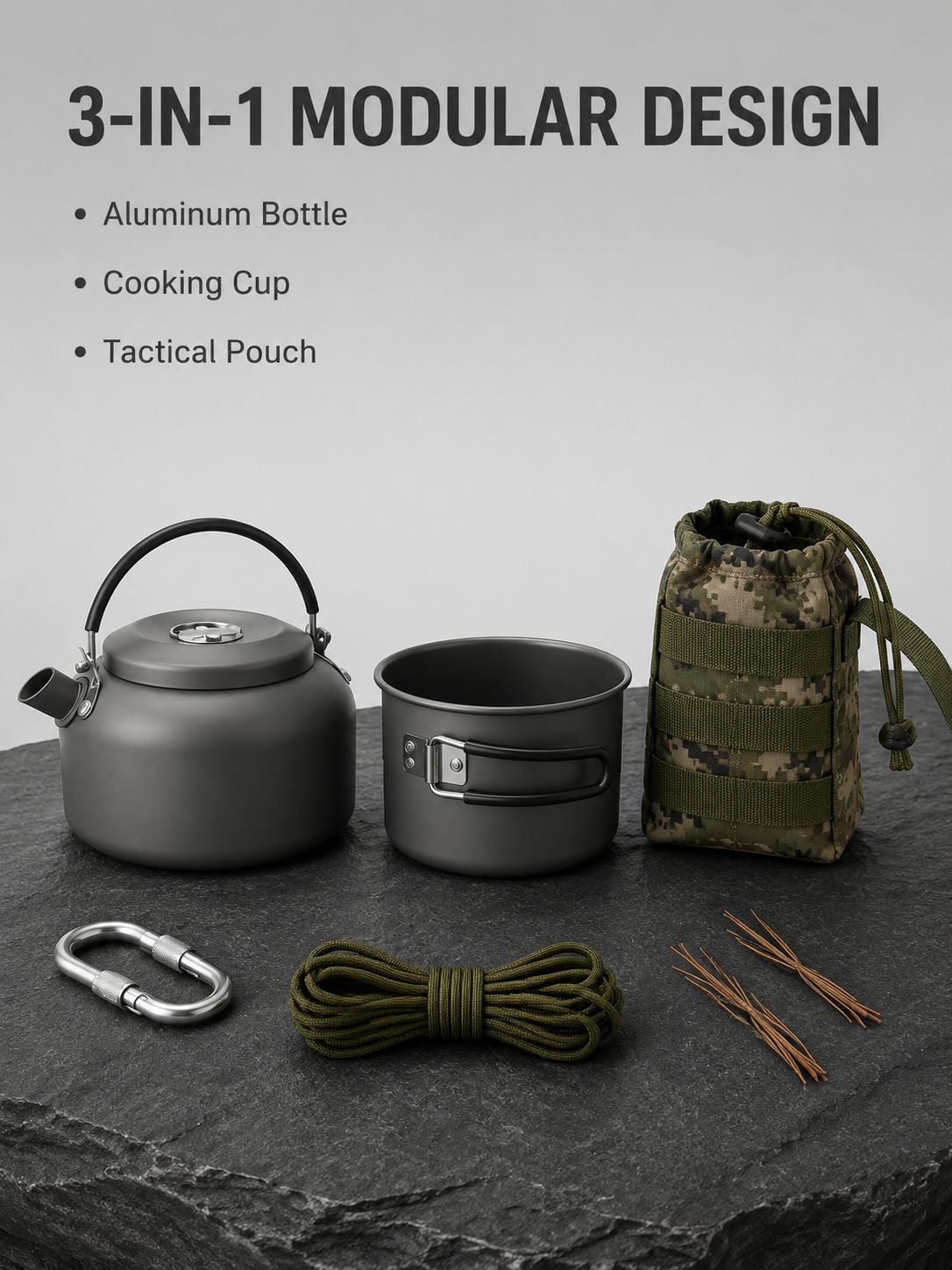 Multifunctional Aluminum Camping Water Bottle