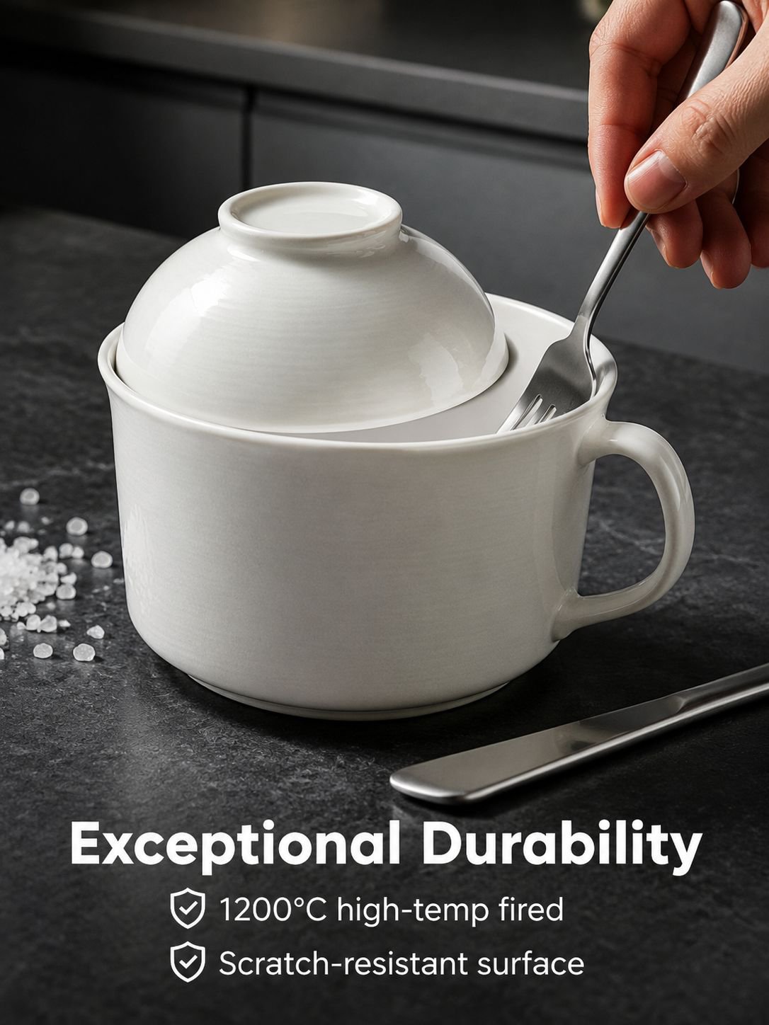 Modern kitchenware white ceramic steaming cup