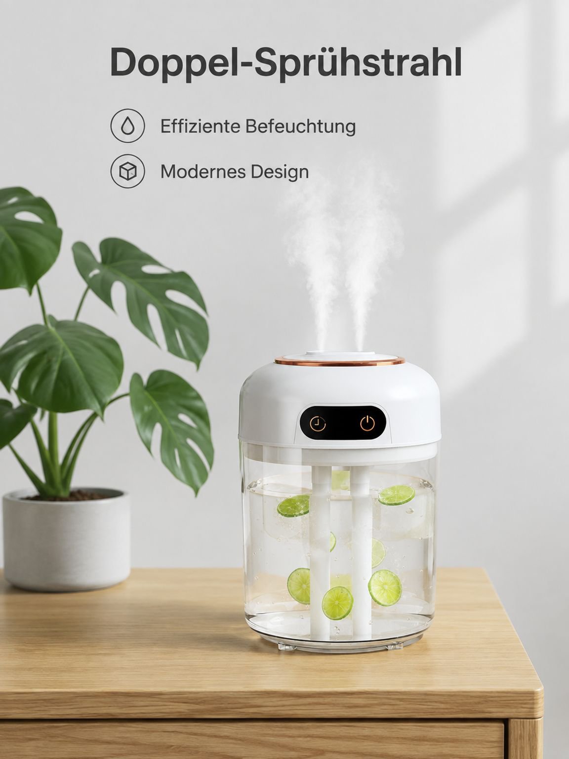 4,5L Doppel-Sprühstrahl Luftbefeuchter mit Fernbedienung und Timer