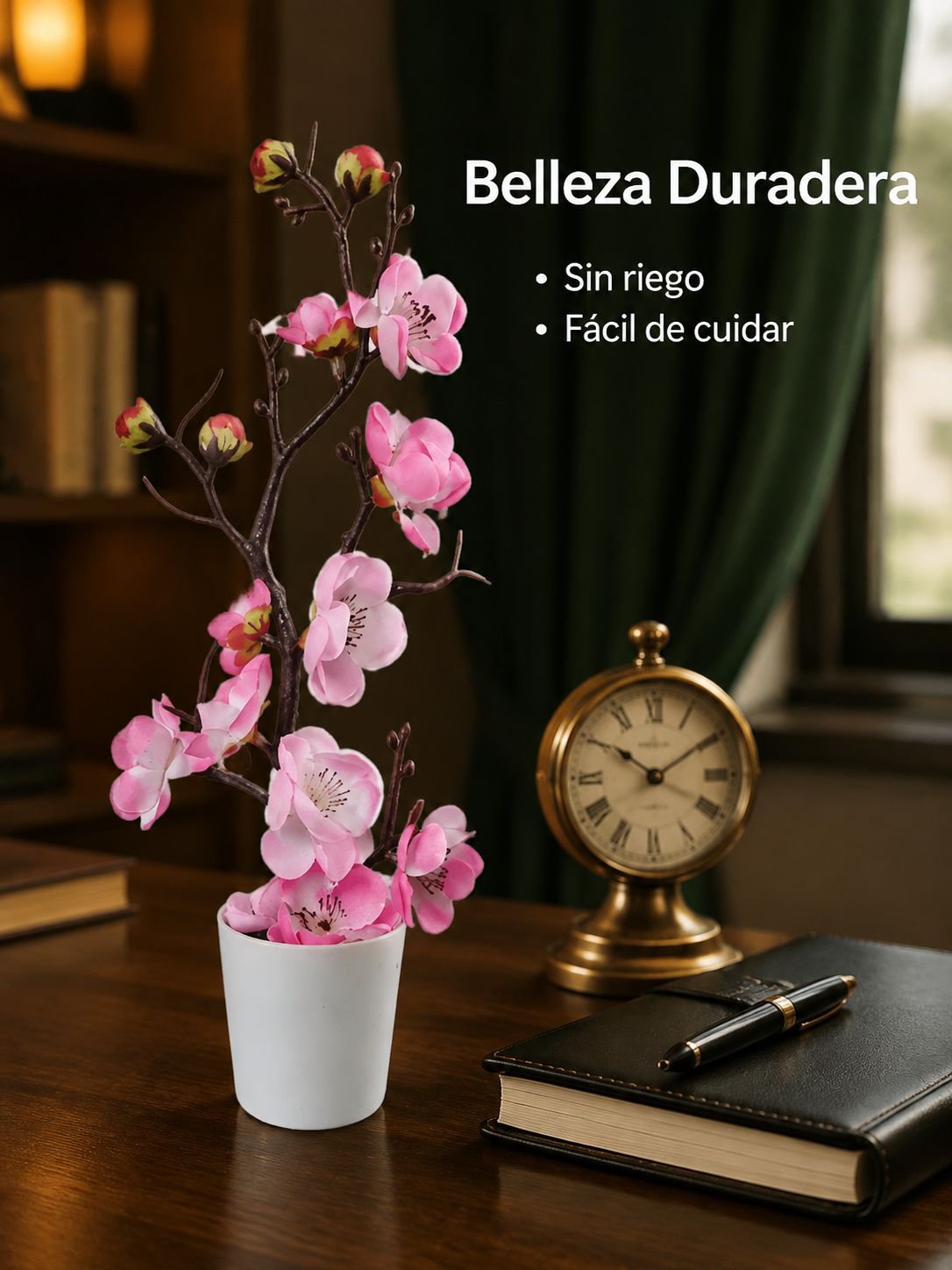 Decoración de paisaje con flores secas