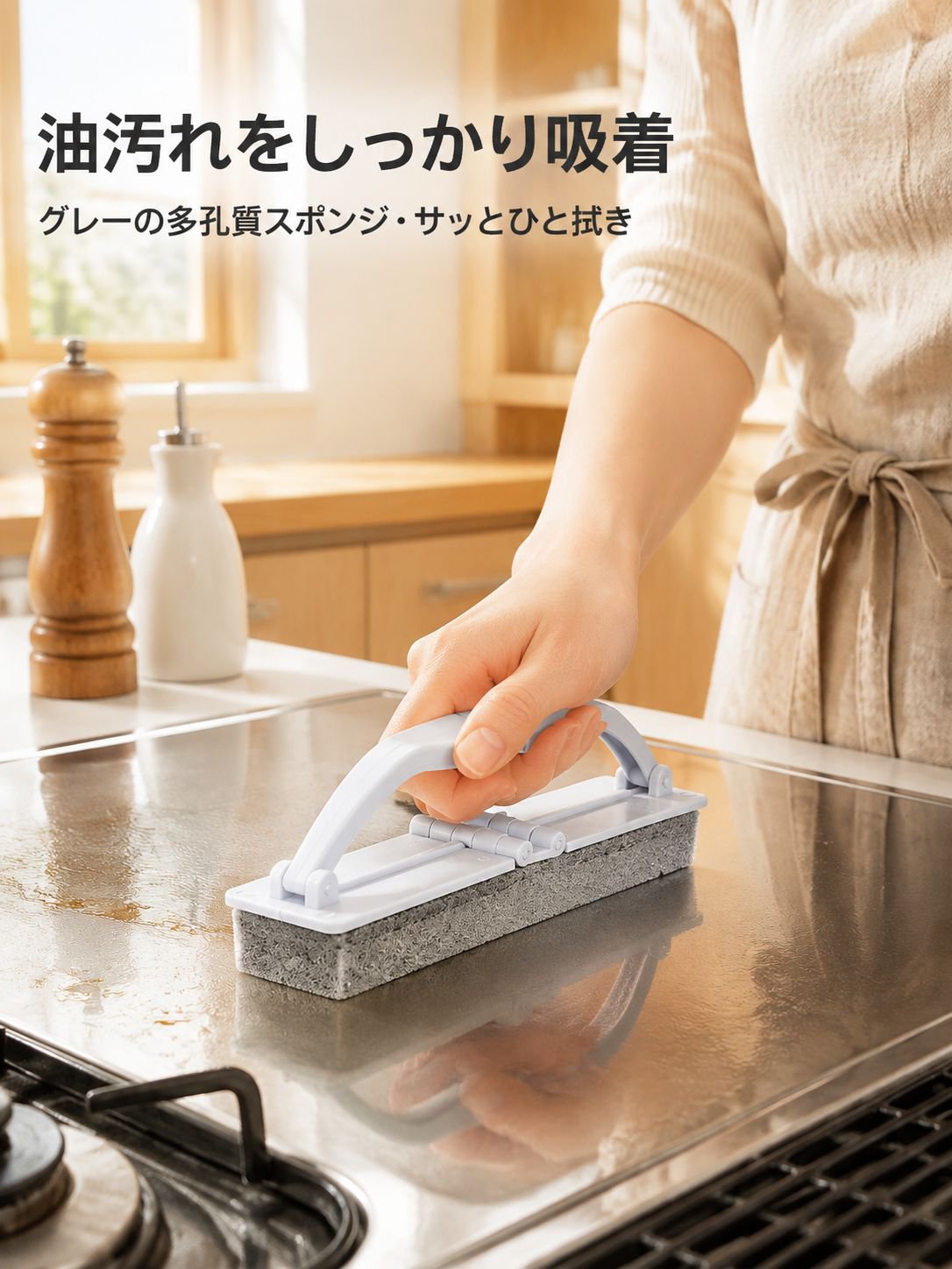 折りたたみ式ブラシスポンジ