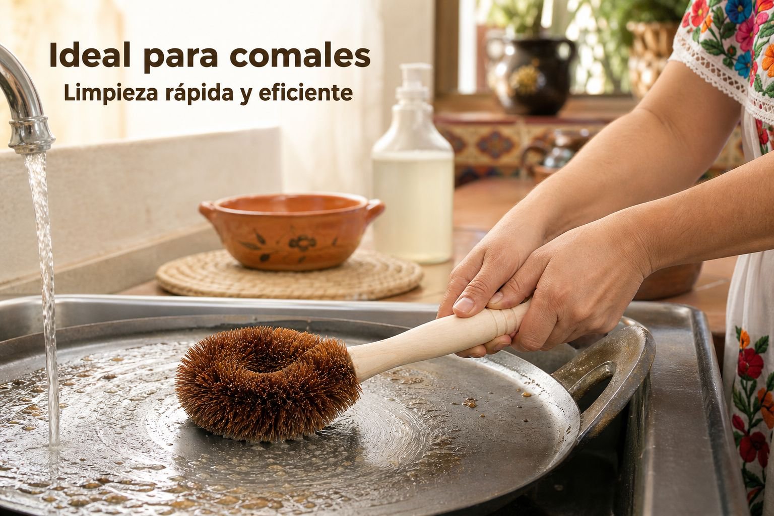 Cepillo ecológico de cocina hecho de fibra de coco