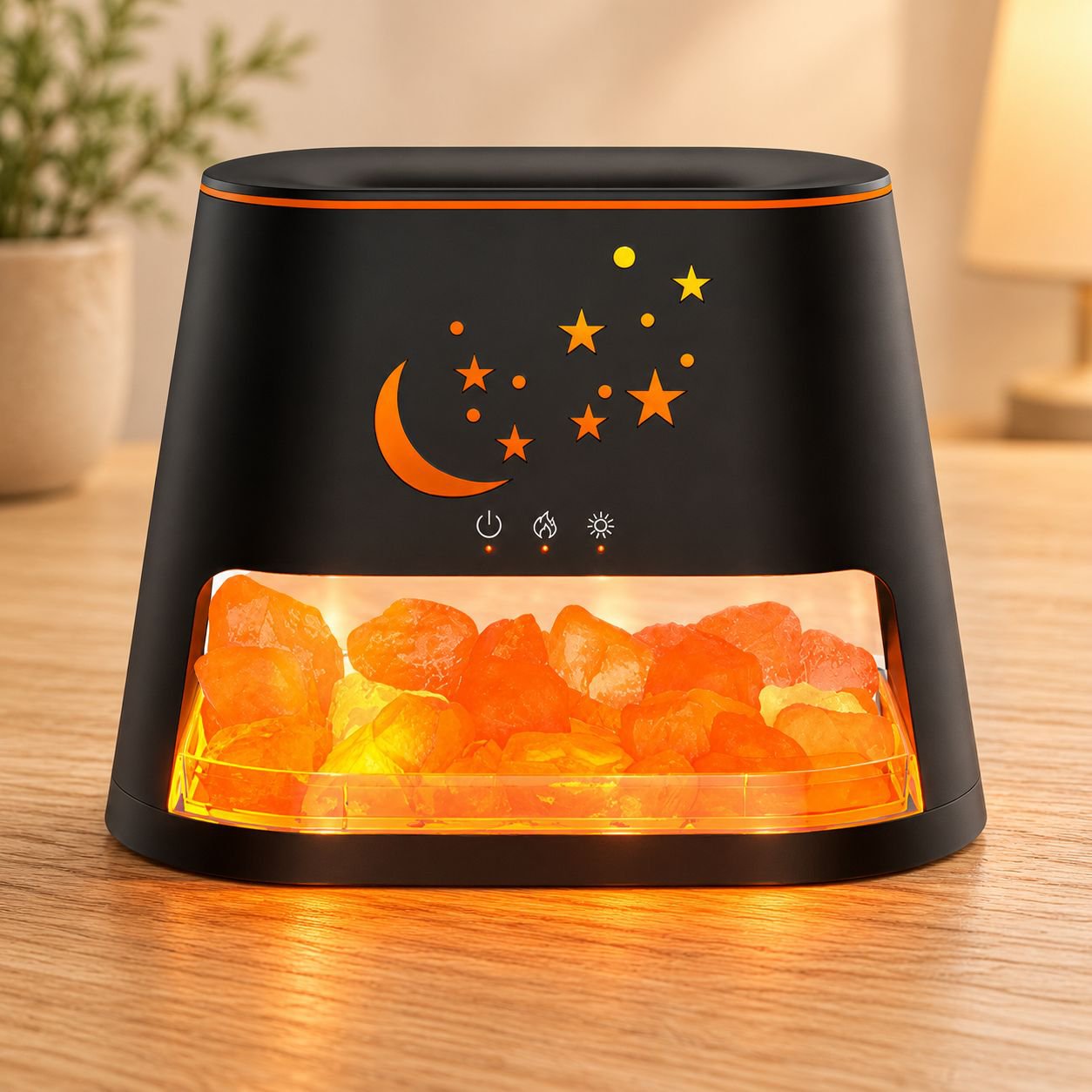 Natural Rock Salt Bonfire Aromatherapy Lamp Ultrasonic Humidifier