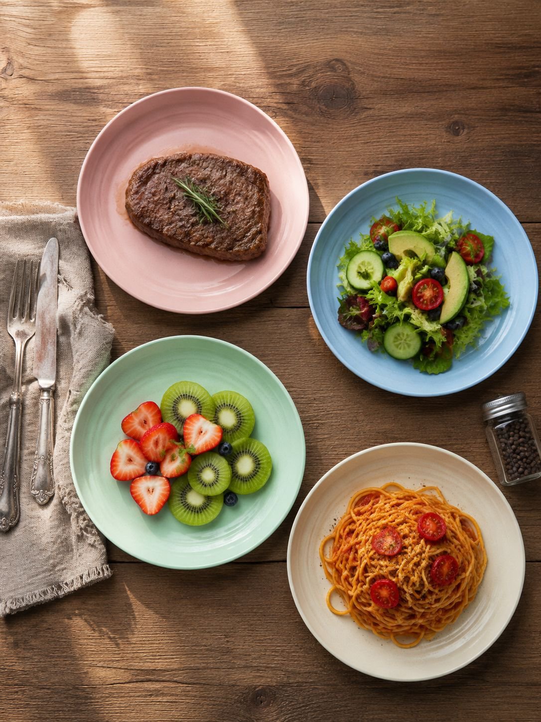Lightweight plastic plate for fruit and snacks