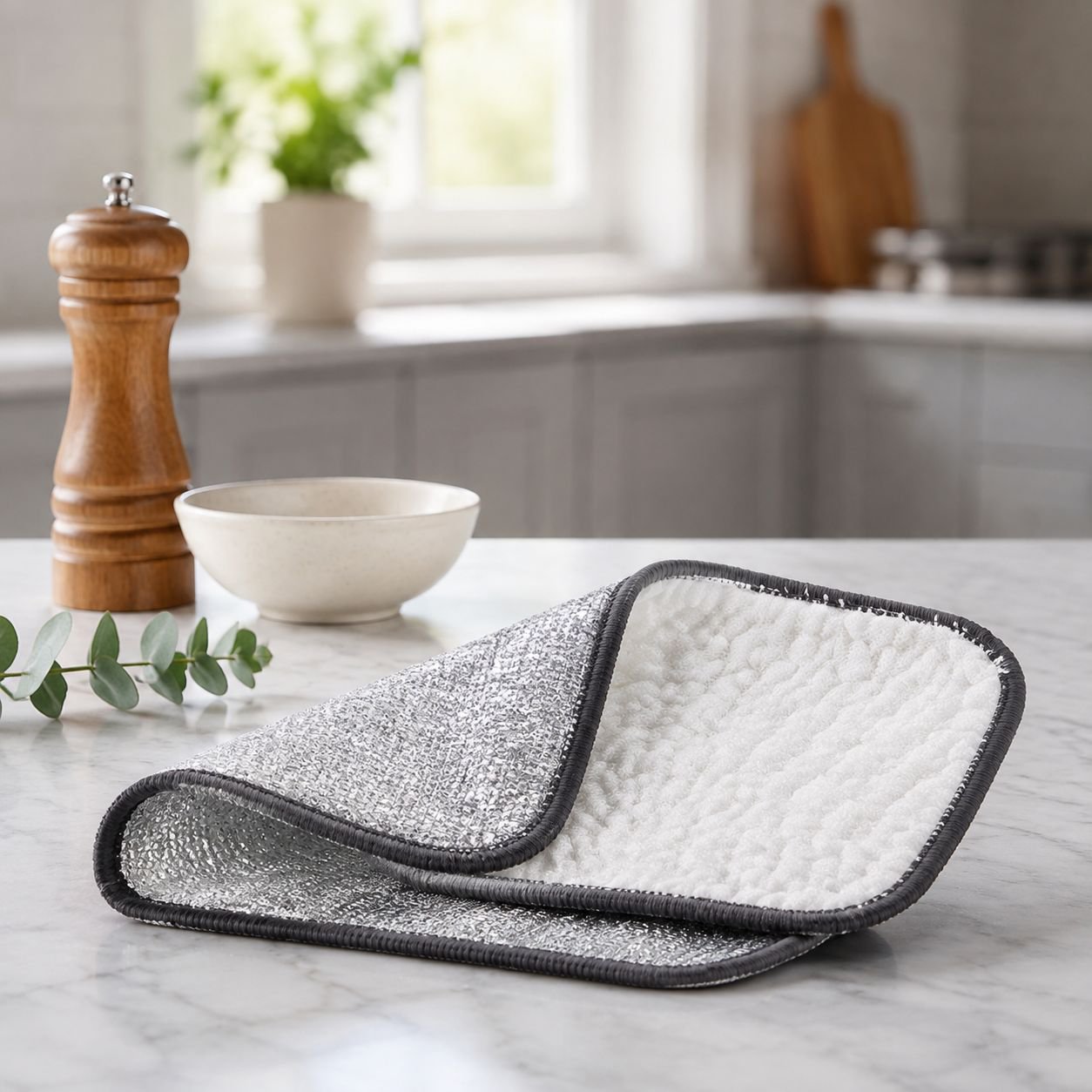 Double-layer Highly Absorbent Cleaning Rag for Heavy Kitchen Oil and Stain, Dishwasher Compatible