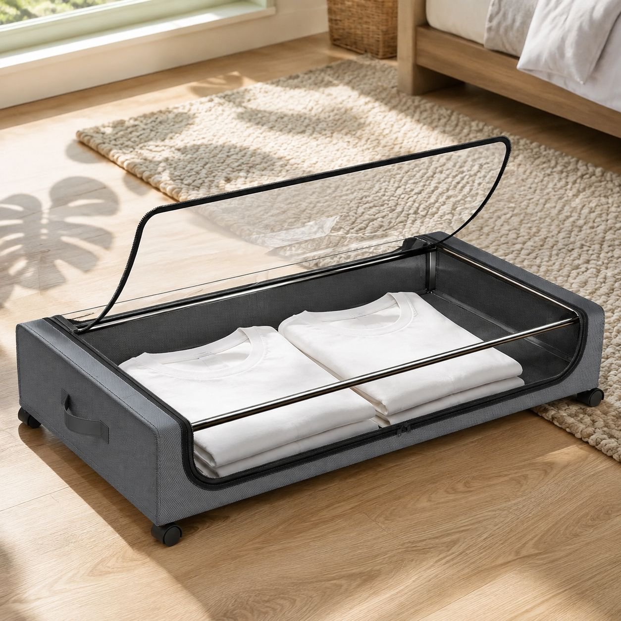 Foldable organizer for clothes and bedding