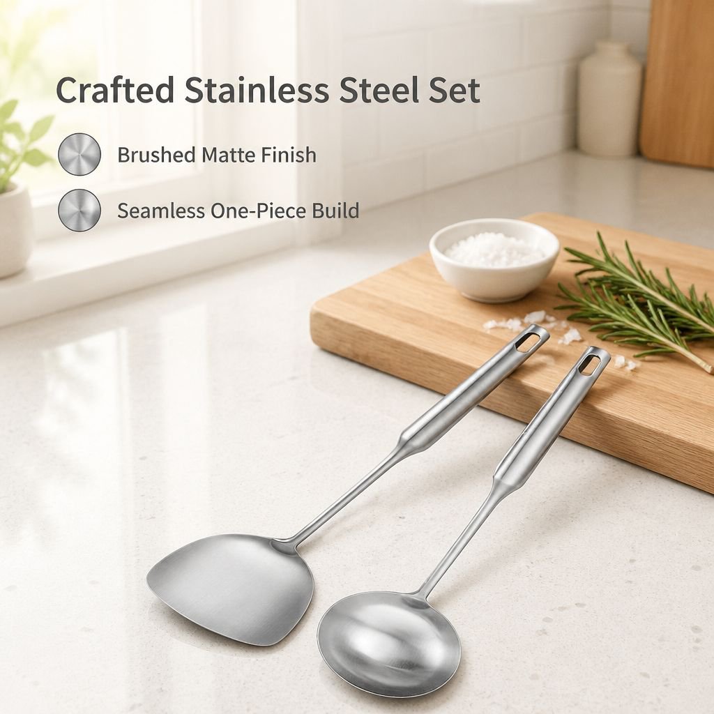 Heavy-Duty Stainless Steel Spatula for Home Kitchens