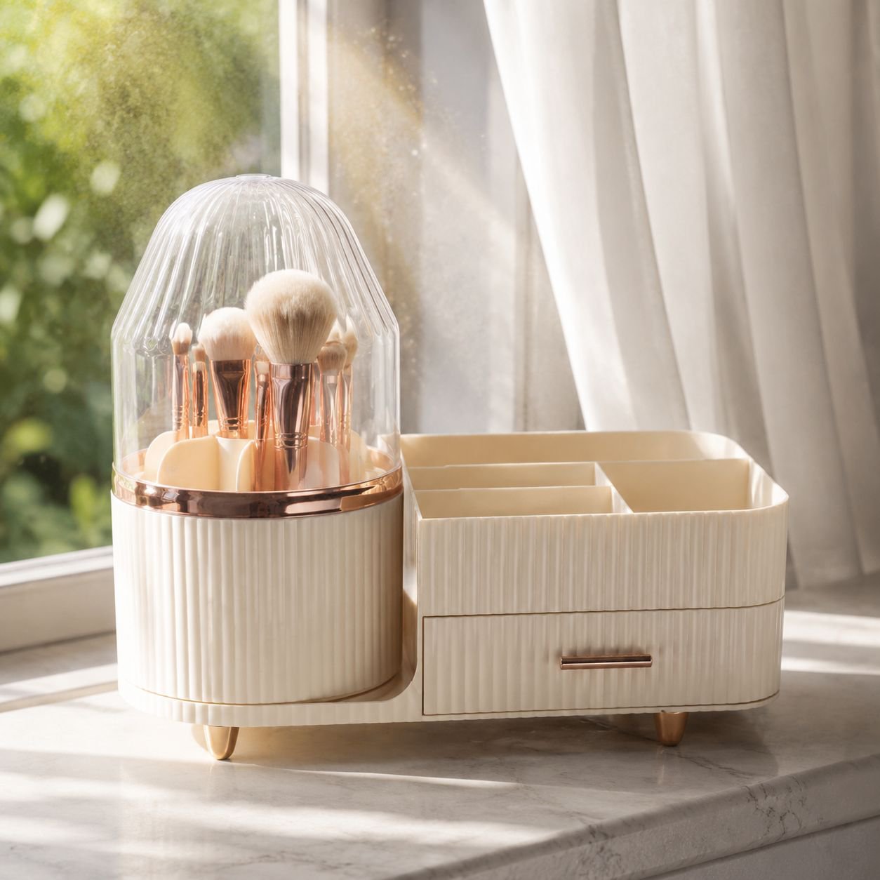 Organisation de bureau avec boîte de rangement