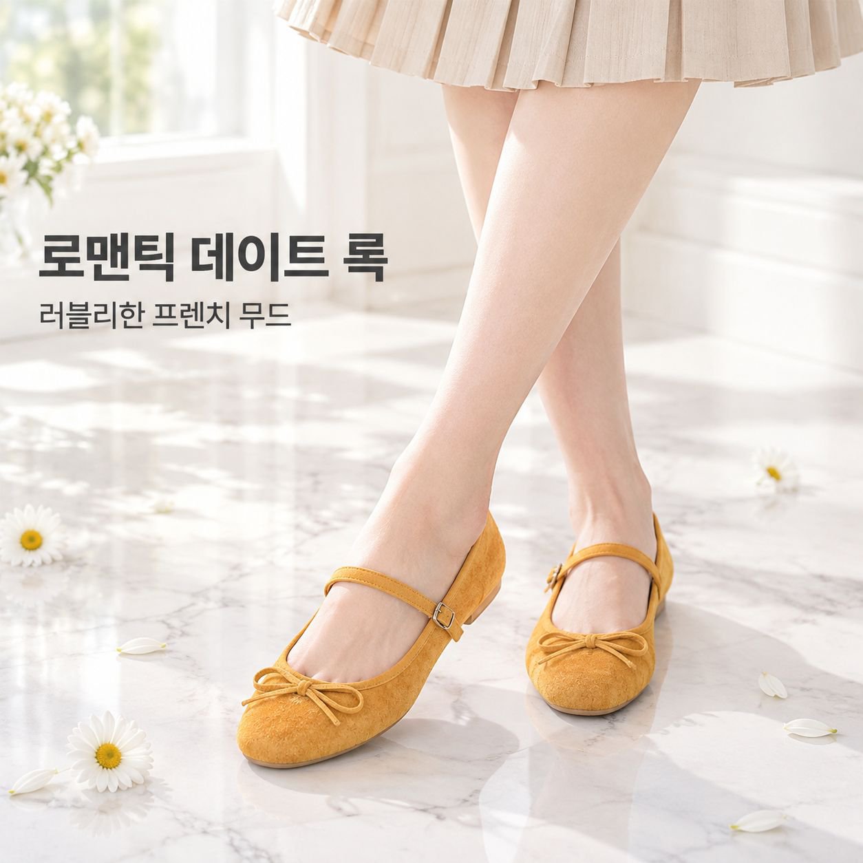 처음 만나는 증가 메리 제인 단화 프렌치 리본 장식 드레스 매치 2025 가을 겨울 신상