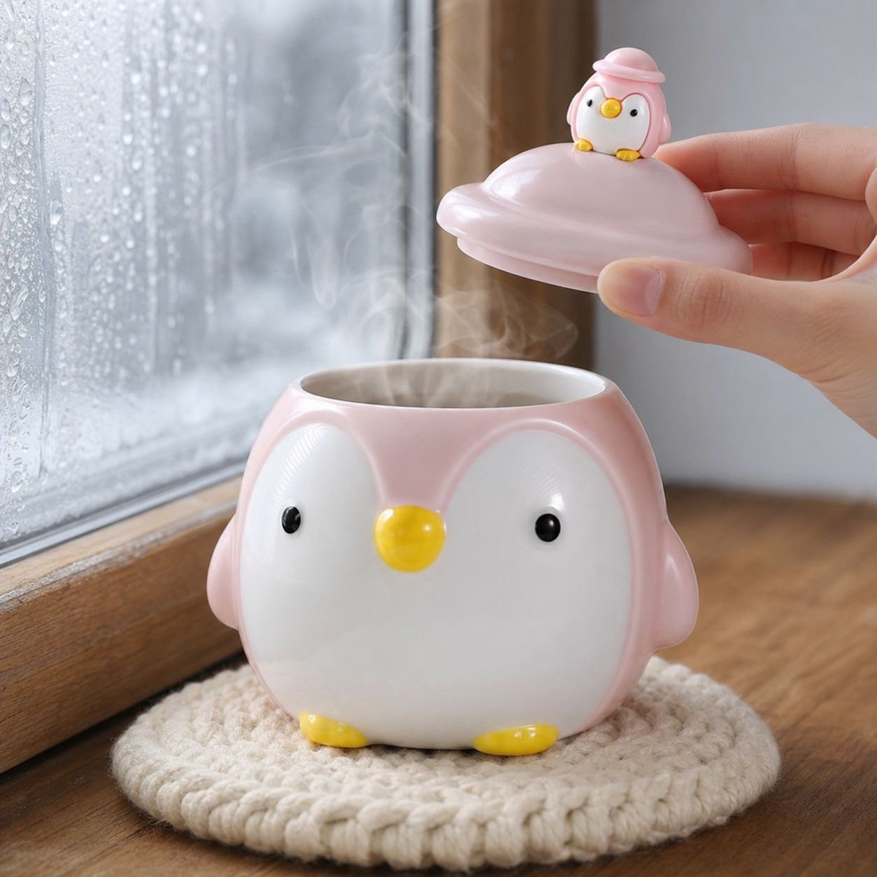 Cute Ceramic Cartoon Mug Warm Cup Gift Set - Perfect for Holidays