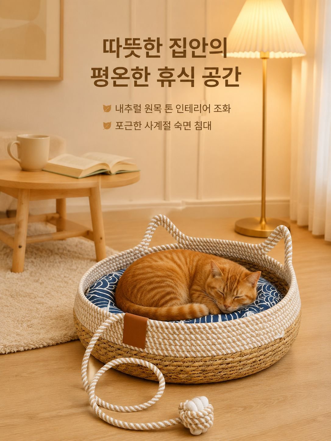 분리 가능한 직조 고양이 침대