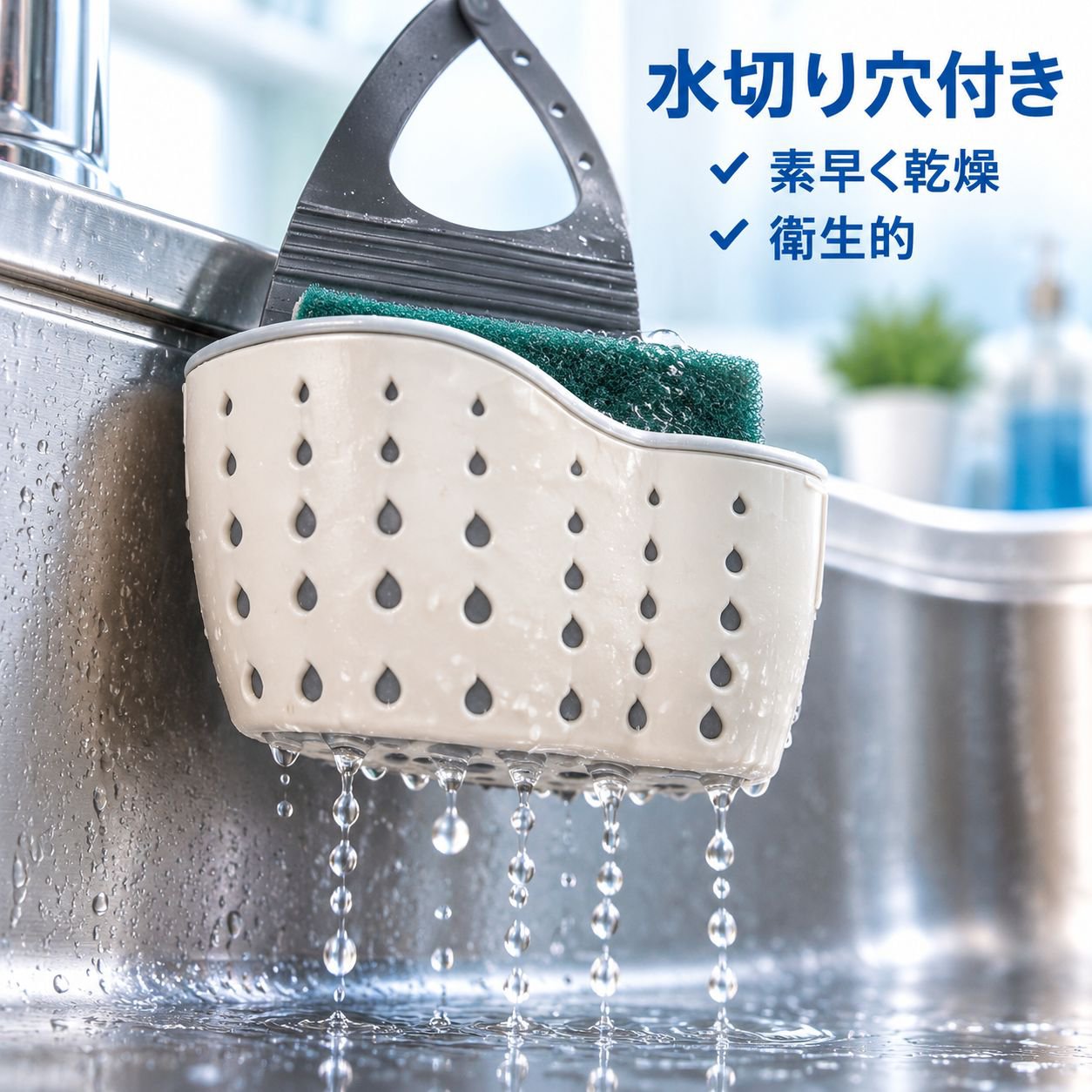 調節可能なスナップ式シンク用水切りバッグ