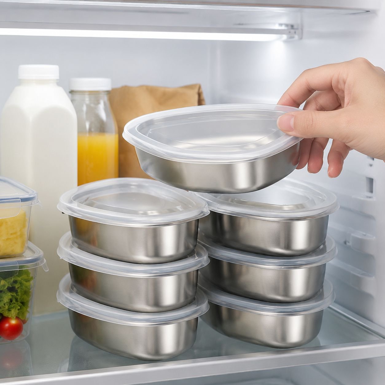 Household steaming box drawer steaming artifact food grade stainless steel fan-shaped steamer rice c
