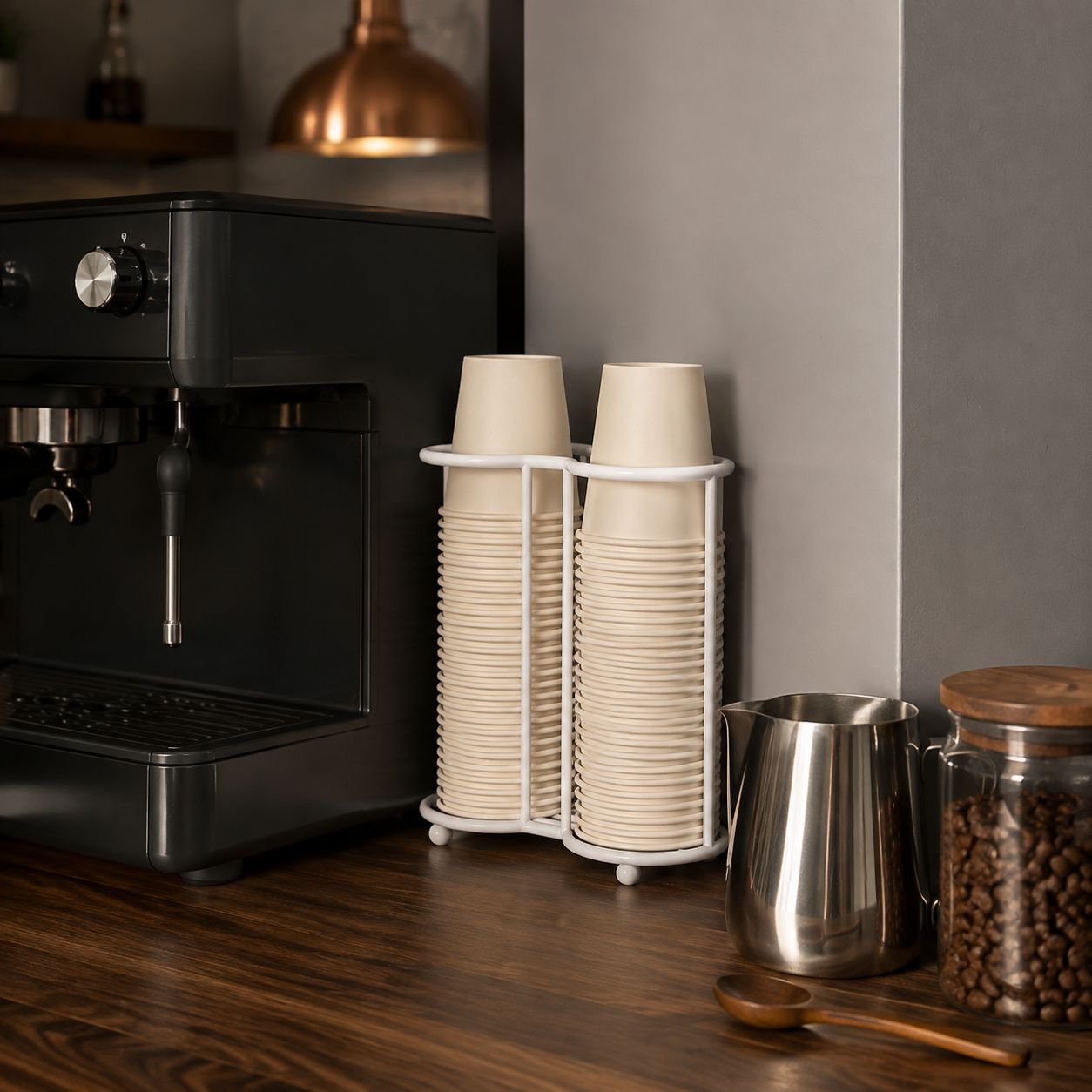 Cup storage rack, bar counter milk tea and coffee cup holder, disposable paper cup dispenser, multi-