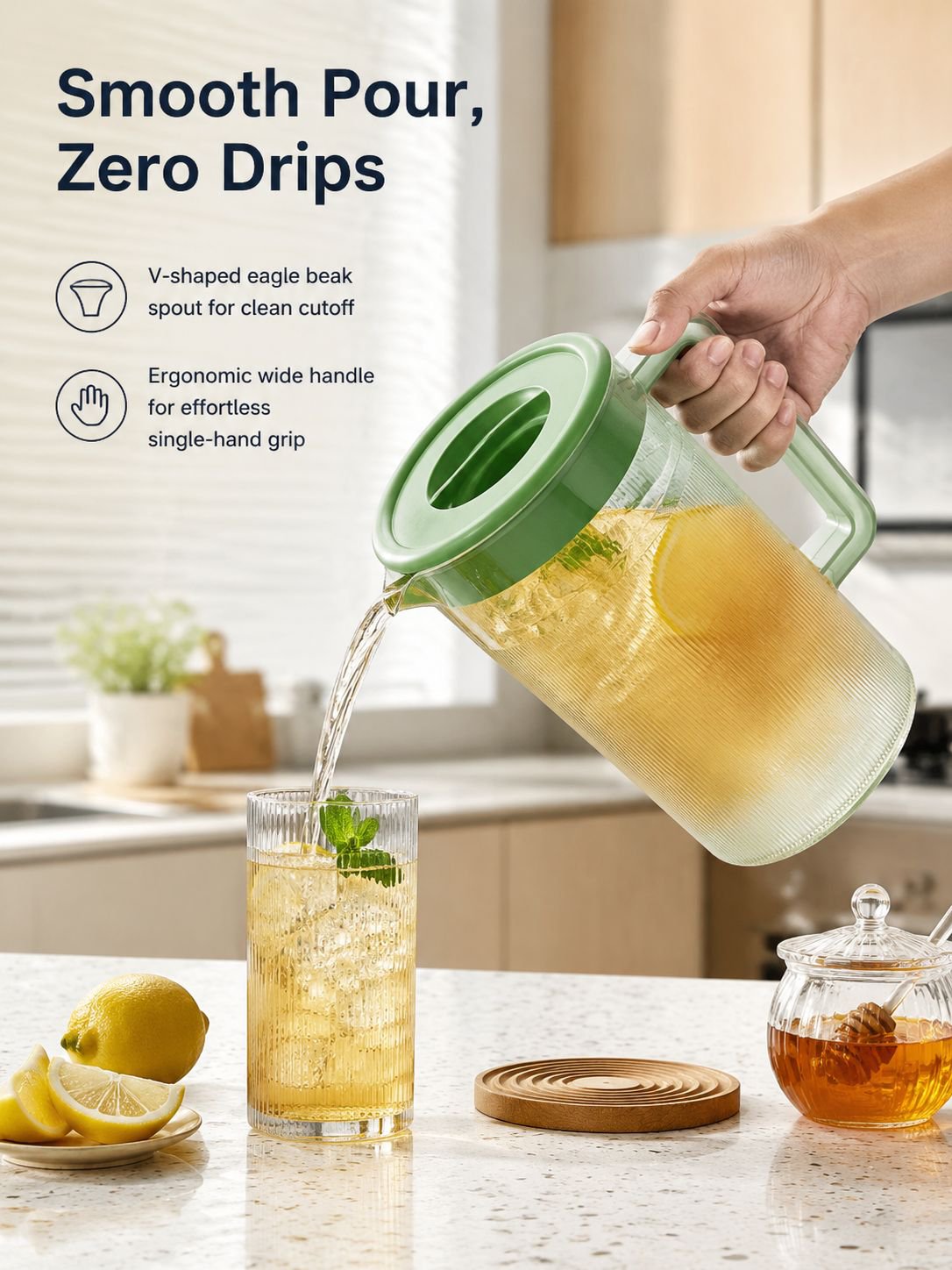 Large capacity heat-resistant cold water kettle, household juice bucket
