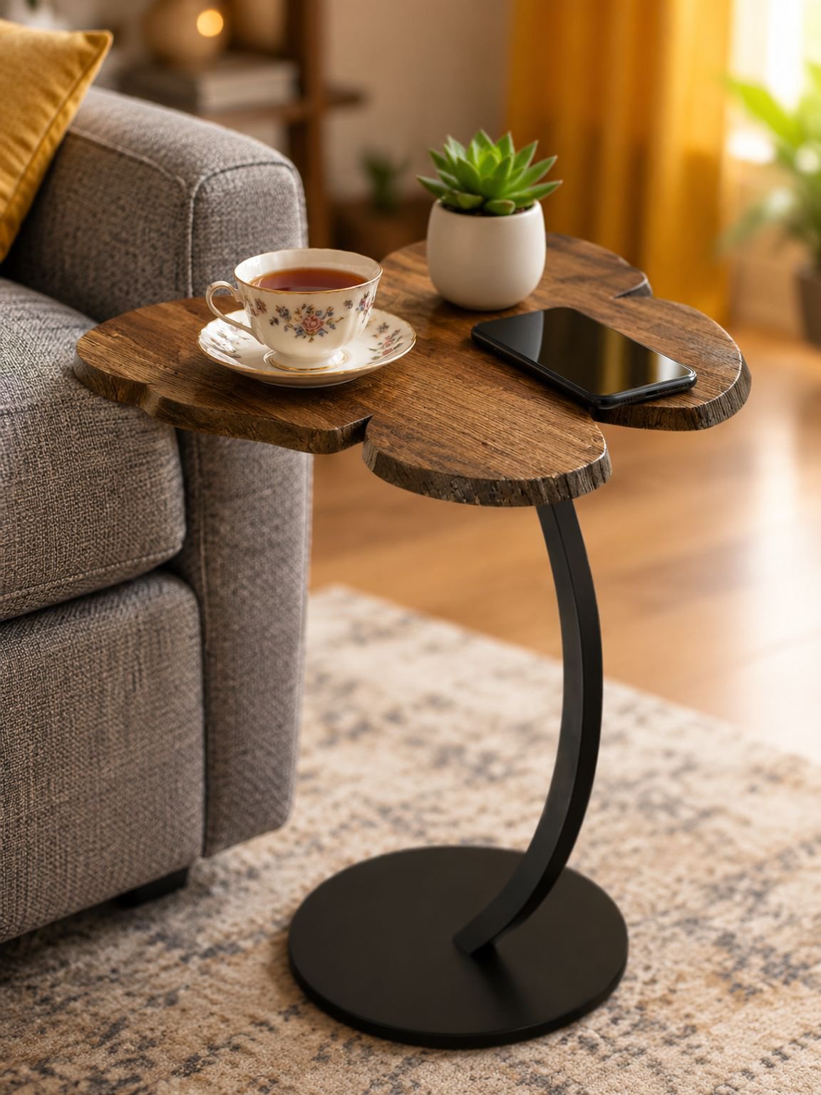 Multifunctional sofa side table with modern design