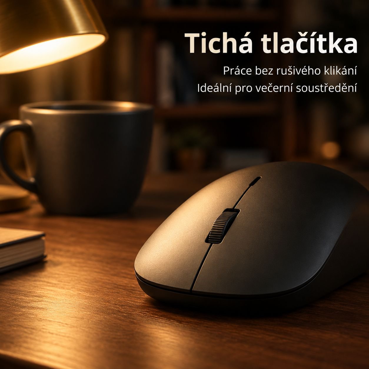 Ergonomická bezdrátová tichá Bluetooth myš