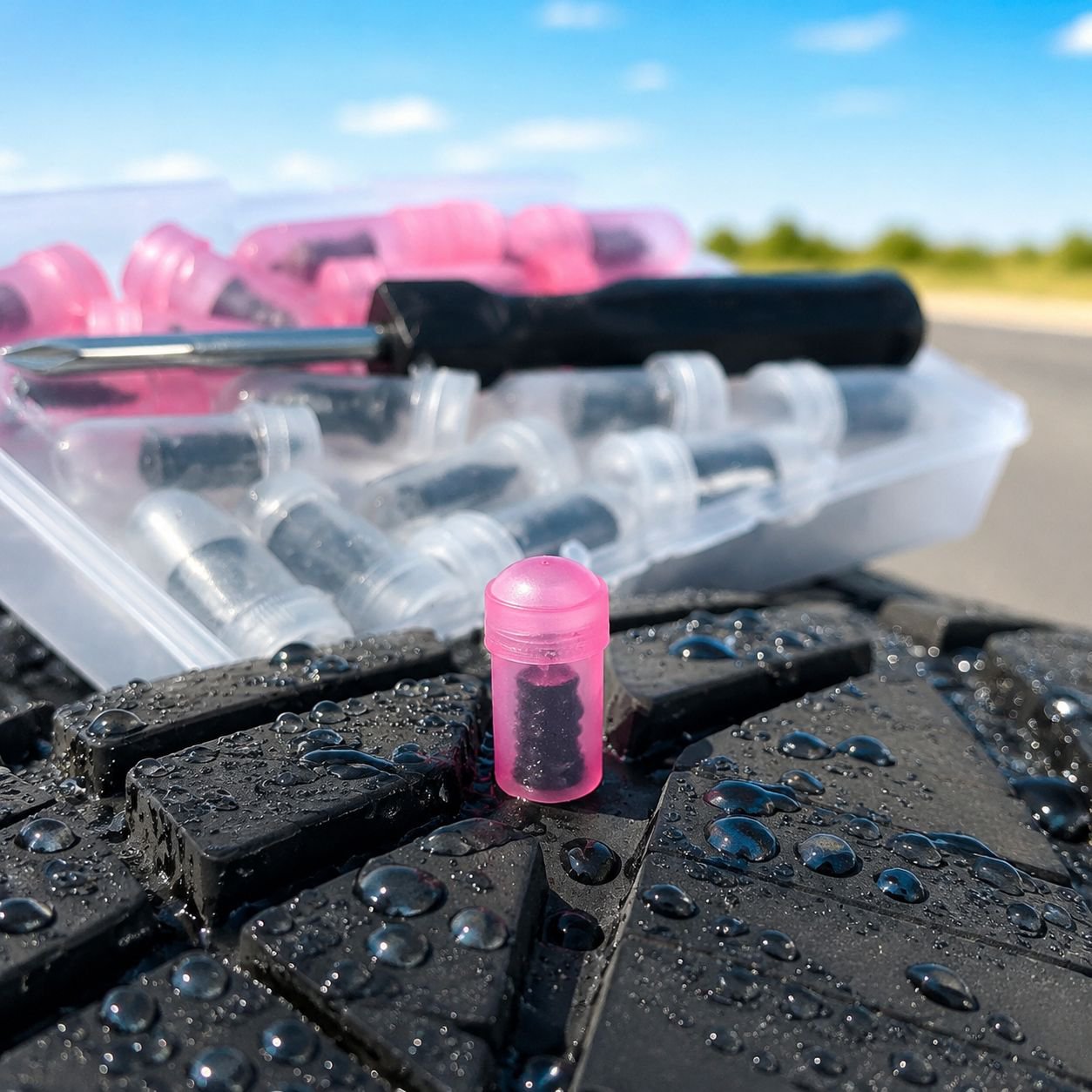 Versatile tire repair tool compatible with cars and motorcycles